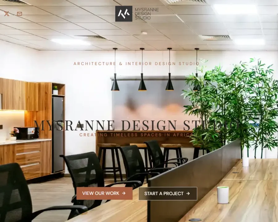 Mysranne Design Studio website designed by MeekPixel for Interior architecture