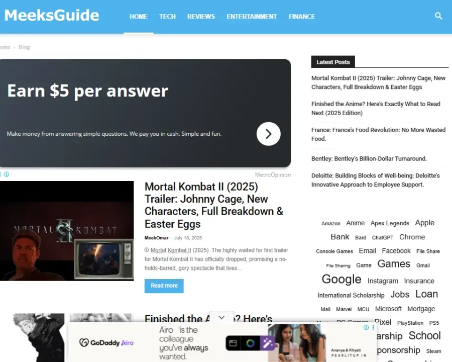 MeeksGuide website designed by MeekPixel for Publisher · SEO